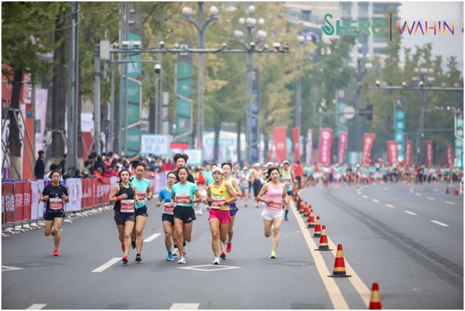 Women Runners Race Half Marathon in Chongqing